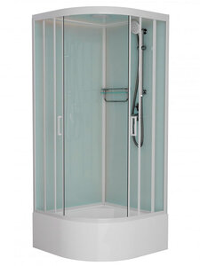 Изображение товара Душевая кабина Frank F409/2 White 90 х 90 см, высокий поддон, стекла прозрачные, профиль белый, 131009