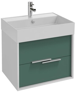 Изображение товара Тумба под раковину Jacob Delafon Vivienne 60 см, корпус белый глянцевый, фасад эвкалипт матовый, без ручек, EB1583-N18-M87