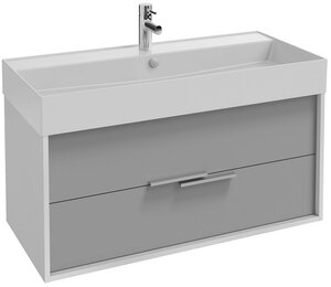 Изображение товара Тумба под раковину Jacob Delafon Vivienne 100 см белый глянец с фасадом серый титан