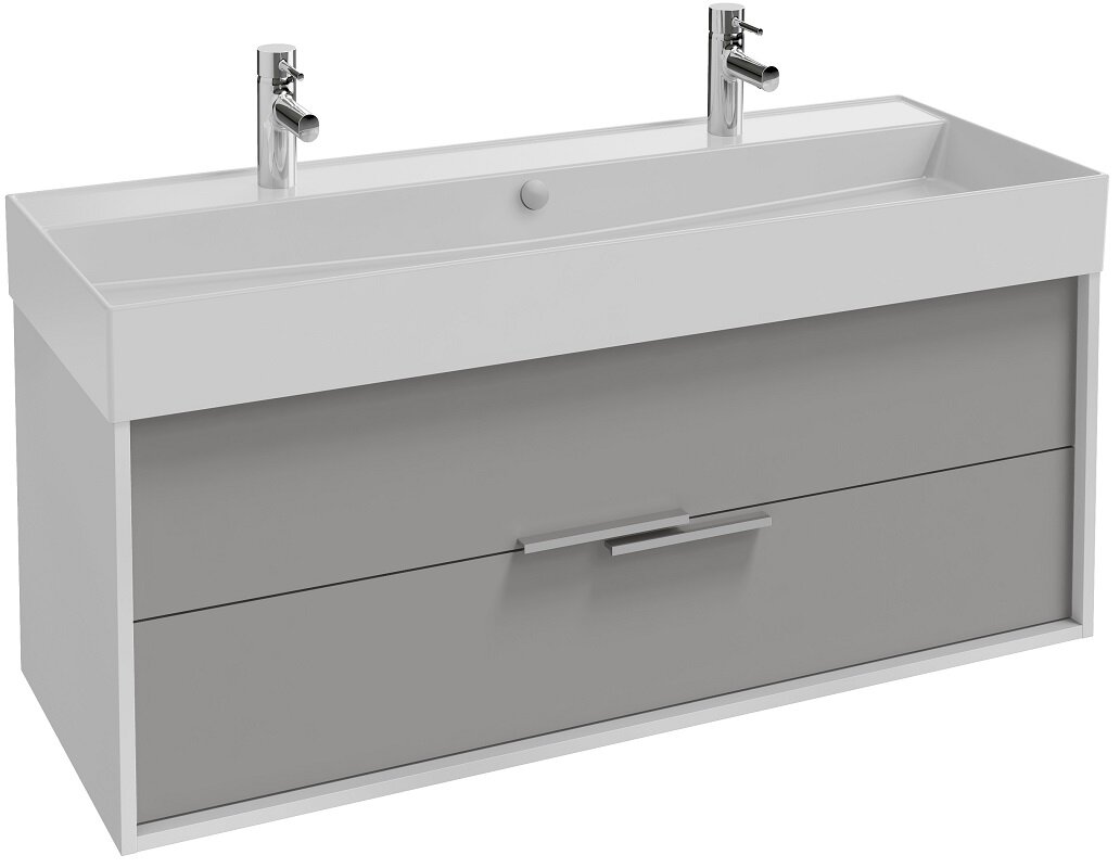 Изображение товара Тумба под раковину Jacob Delafon Vivienne 120 см белый глянец серый мат