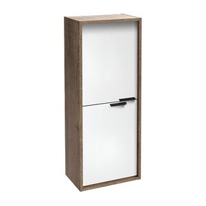 Изображение товара Шкаф-пенал Jacob Delafon Vivienne 40 х 100 см, ручки хром, корпус дуб табак, фасад белый глянцевый, EB1510-E52-N18