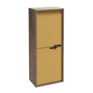 Изображение товара Шкаф-пенал Jacob Delafon Vivienne 40 х 100 см, ручки хром, корпус дуб табак, фасад императорский жёлтый глянцевый, EB1510-E52-G1N