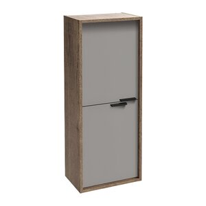 Изображение товара Шкаф-пенал Jacob Delafon Vivienne 40 х 100 см, ручки хром, корпус дуб табак, фасад серый титан матовый, EB1510-E52-M54