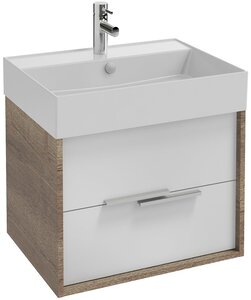 Изображение товара Тумба под раковину Jacob Delafon Vivienne 60 см - белый глянец, дуб табак
