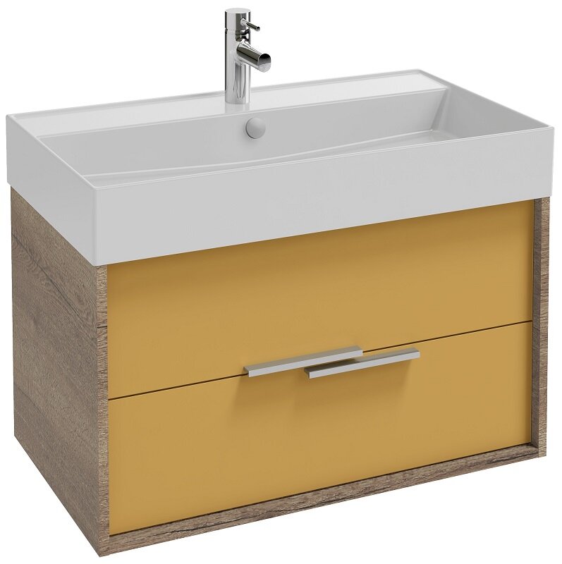 Изображение товара Тумба под раковину Jacob Delafon Vivienne 80 см, подвесная, желтый глянец