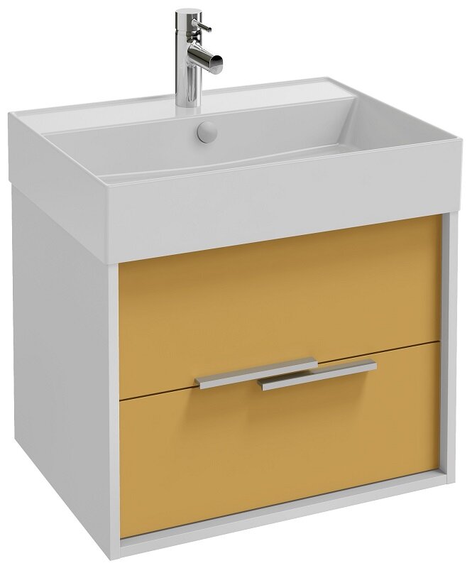 Изображение товара Тумба под раковину Jacob Delafon Vivienne 60 см белый и желтый сатин