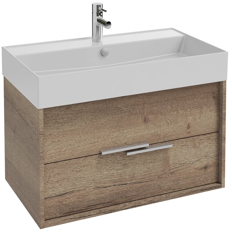 Изображение товара Тумба под раковину Jacob Delafon Vivienne 80 см дуб табак без ручек стойка