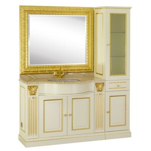 Изображение товара Тумба под раковину Migliore Ravenna 27066, цвет слоновая кость avorio, декор золото