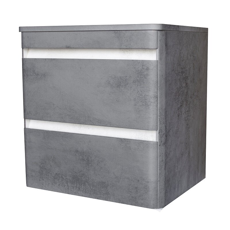 Изображение товара Тумба под раковину Style Line El Fante Атлантика 80 Люкс Plus, 80 см со столешницей, подвесная, бетон темный, СС-00002283