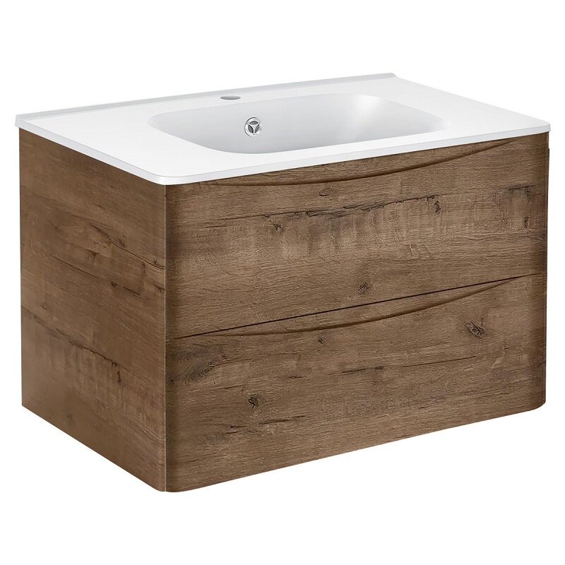 Изображение товара Тумба под раковину Vincea Paola 80 см, подвесная, дуб винтаж, VMC-2P800VO