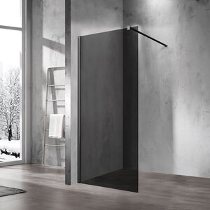 Изображение товара Душевая стенка Vincea Walk In 100 см, стекло тонированное, профиль чёрный матовый, VSW-1H100CGB