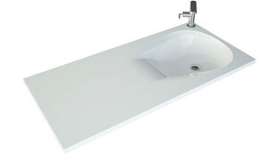 Изображение товара Раковина Andrea Great 100 см правая или левая - искусственный мрамор, угловая, белая