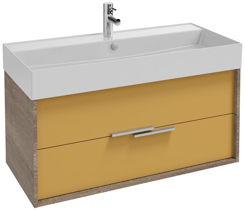 Изображение товара Тумба под раковину Jacob Delafon Vivienne 100 см, подвесная, желтый матовый
