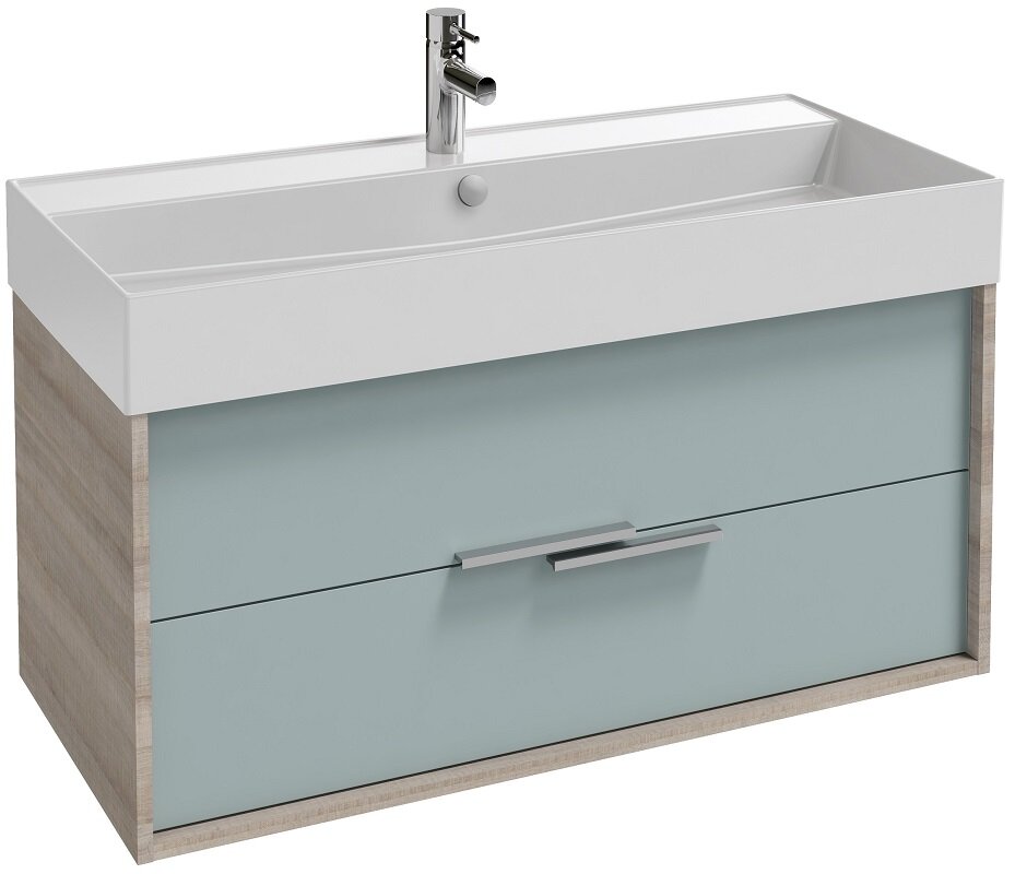 Изображение товара Тумба под раковину Jacob Delafon Vivienne 100 см, подвесная, голубой шторм глянец