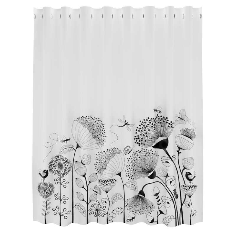 Изображение товара Штора для ванной WasserKraft Dill SC-39102 200 x 200 см белый/черный