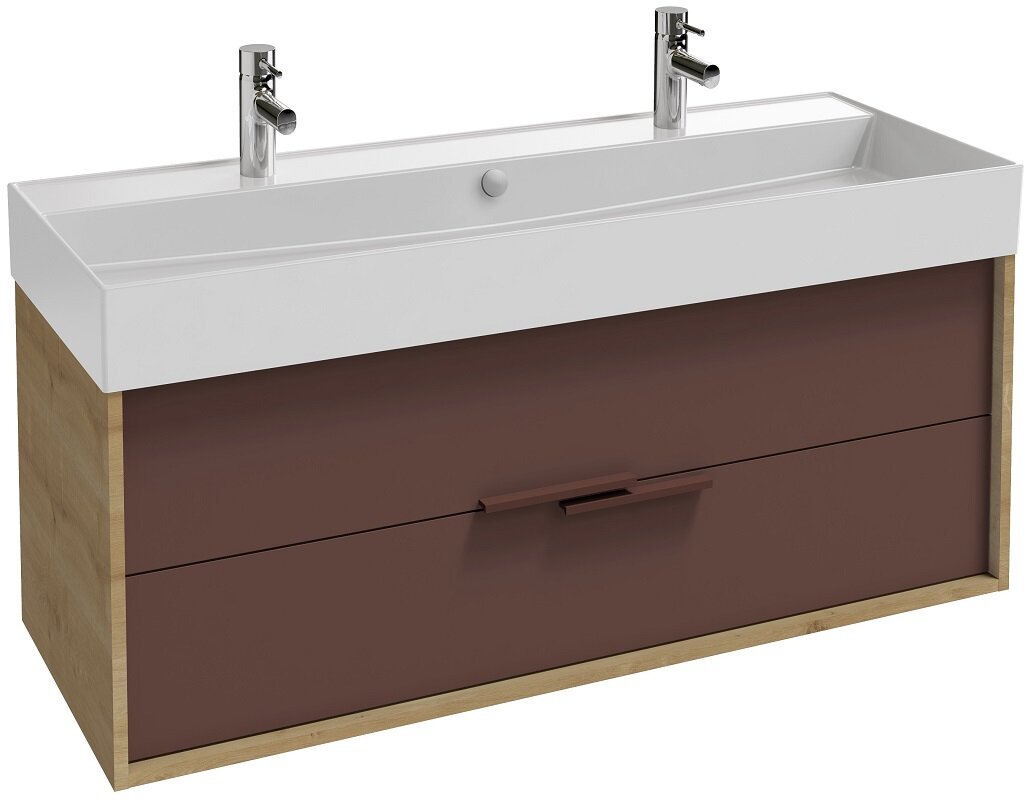 Изображение товара Тумба под раковину Jacob Delafon Vivienne 120 см, коричневая глянец, подвесная