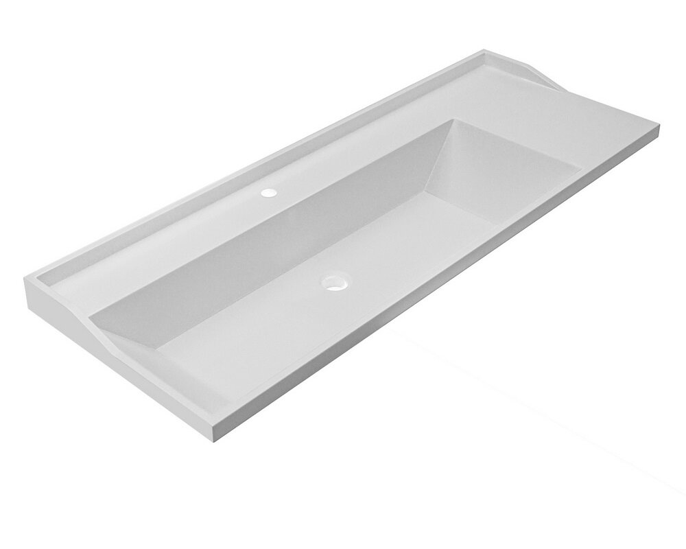 Изображение товара Раковина СаНта Сириус Sirius120 из искусственного камня белая с угловым монтажём