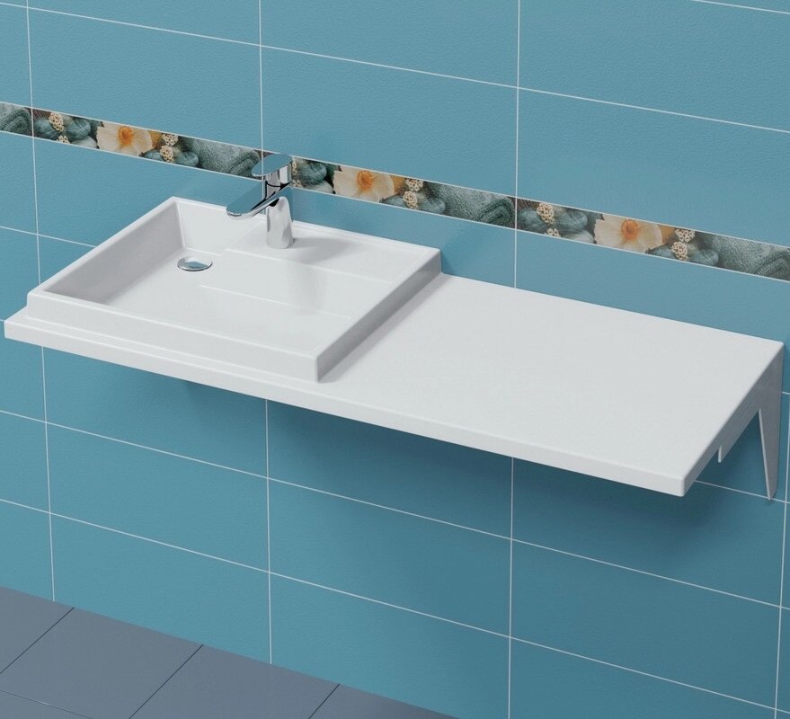 Изображение товара Раковина СанТа Юпитер 120 над стиральной машиной с крылом