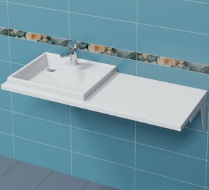 Изображение товара Раковина СанТа Юпитер 120, над стиральной машиной, крыло слева/справа