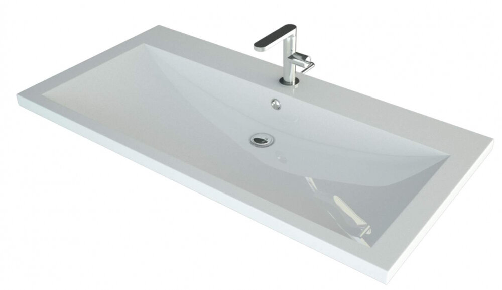 Изображение товара Раковина Andrea Andrea 90 Прямоугольная из искусственного камня с переливом