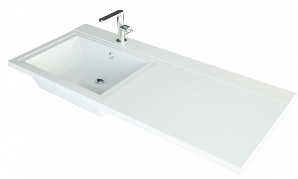 Изображение товара Раковина Andrea Cosmos 110 L/R из искусственного мрамора белая с переливом