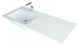 Изображение товара Раковина Andrea Cosmos 110 L/R из искусственного мрамора белая с переливом