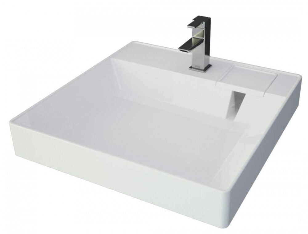 Изображение товара Раковина Andrea Cometa 500 прямоугольная 60х50 см из искусственного мрамора