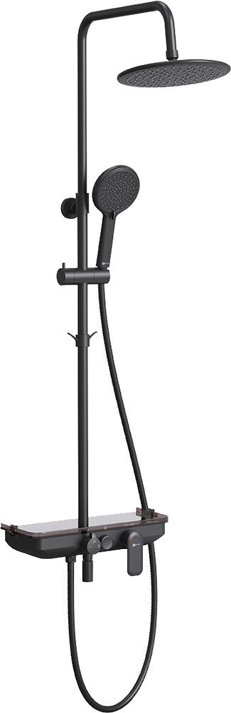 Изображение товара Смеситель Lemark Tropic LM7012BL для ванны и душа с верхней лейкой тропический дождь черный