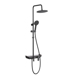 Изображение товара Смеситель Lemark Tropic LM7012BL для ванны и душа,  с верхней душ.лейкой тропический дождь черный