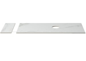 Изображение товара Столешница Aquanet Nova Lite Loft 90 R с полкой, керамогранит, белая, 86x40.3 см