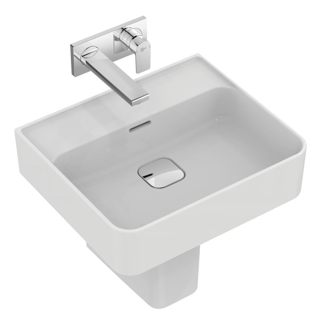 Изображение товара Раковина Ideal Standard Страда II 50 см белая с переливом и угловым монтажом Изображение товара Раковина Ideal Standard Страда II 50 см белая с переливом и угловым монтажом
