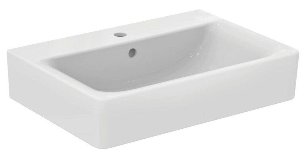 Изображение товара Раковина Ideal Standard Connect Cube 65 см из фарфора белая, прямоугольная, с переливом