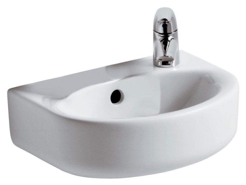 Изображение товара Раковина Ideal Standard Connect E791501 Arc 35 см, смеситель справа, белый Изображение товара Раковина Ideal Standard Connect E791501 Arc 35 см, смеситель справа, белый