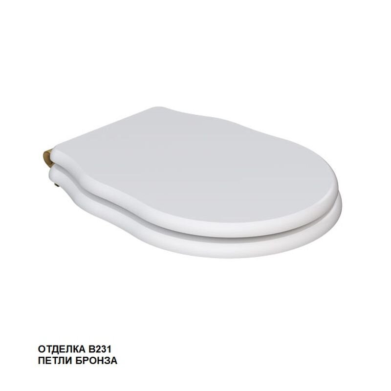 Изображение товара Крышка-сиденье Caprigo Boheme KFe-IB-B231 с микролифтом, белая эмаль, бронзовая фурнитура Изображение товара Крышка-сиденье Caprigo Boheme KFe-IB-B231 с микролифтом, белая эмаль, бронзовая фурнитура