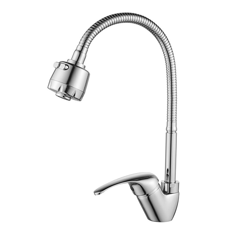 Изображение товара Смеситель Rossinka A35-26 для кухонной мойки хром однорычажный с гибким изливом