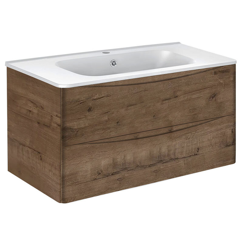 Изображение товара Тумба под раковину Vincea Paola 100 см, подвесная, дуб винтаж, VMC-2P100VO