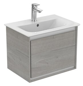 Изображение товара Тумба под раковину Ideal Standard Connect Air 50 см, подвесная, светло-серое дерево, белый матовый, E0817PS