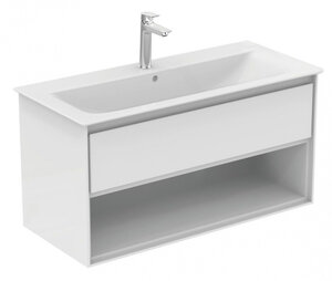 Изображение товара Тумба под раковину Ideal Standard Connect Air 100 см подвесная белый глянец и матовый