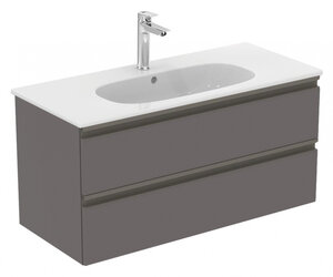 Изображение товара Тумба под раковину Ideal Standard Tesi 100 см, подвесная, серо-коричневый темный матовый, T0052PU