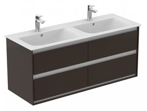 Изображение товара Тумба под раковину Ideal Standard Connect Air 120 см, подвесная, темно-коричневый матовый, белый матовый, E0822VY