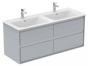 Изображение товара Тумба под раковину Ideal Standard Connect Air 130 см, подвесная, светло-серый глянцевый, белый матовый, E0824EQ
