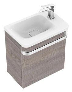 Изображение товара Тумба под раковину Ideal Standard Tonic II Guest 45 см, подвесная, правая, светло-серое дерево, R4306FE