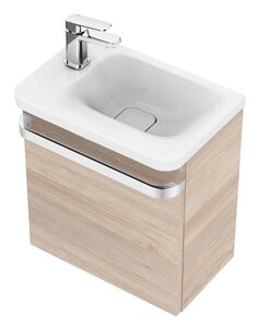 Изображение товара Тумба под раковину Ideal Standard Tonic II Guest 45 см, подвесная, левая, светло-коричневое дерево, R4318FF