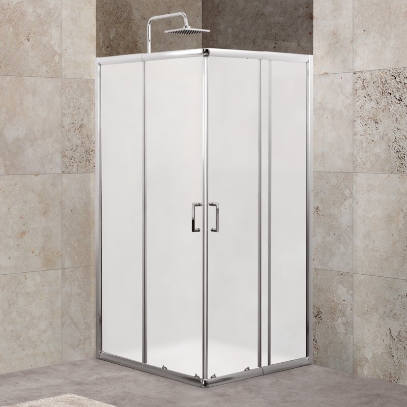 Изображение товара Душевой уголок BelBagno UNIQUE-A-2-85/100-M-Cr 85-100 см с матовым стеклом и хром профилем