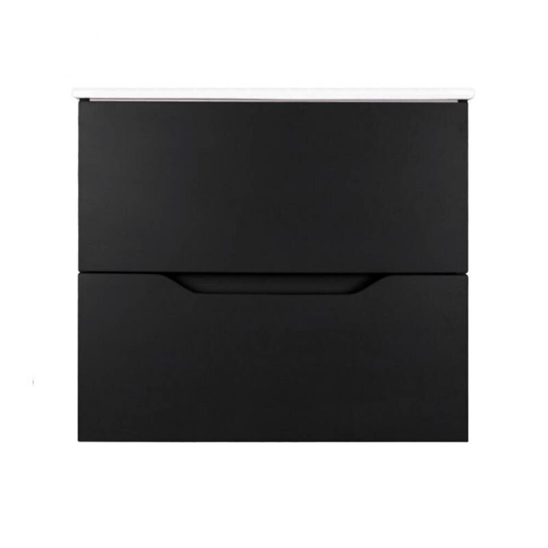 Изображение товара Тумба с раковиной Orange Line Li-60Tub+Ra, подвесная, чёрный матовый Soft Touch 