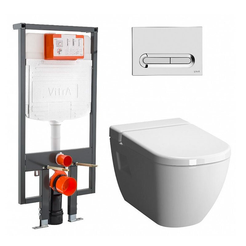 Изображение товара Инсталляция Vitra с безободковым унитазом и системой дозирования Hygiene - современное решение