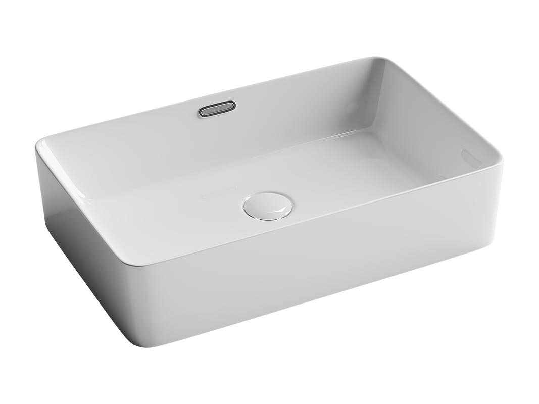 Изображение товара Раковина Ceramicanova Element CN5025 60 x 38 x 14 см, накладная, прямоугольная, с переливом, сантехфарфор