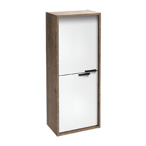 Изображение товара Шкаф-пенал Jacob Delafon Vivienne 40 х 100 см, корпус дуб табак, фасад белый сатин, без ручек, EB1587-E52-F30