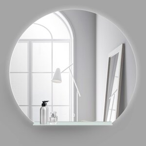 Изображение товара Зеркало BelBagno 100 x 100 см со встроенным светильником, сенсорным выключателем и полкой, SPC-RNG-1000-LED-TCH-MENS