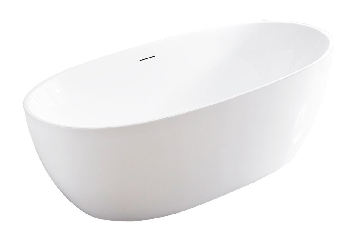 Изображение товара Акриловая ванна Vincea VBT-408-1600 белая овальная отдельно стоящая